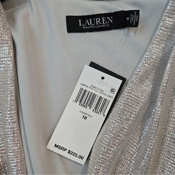 RALPH LAUREN Metallic Dress NWT Size 18 - Picture 6 of 8